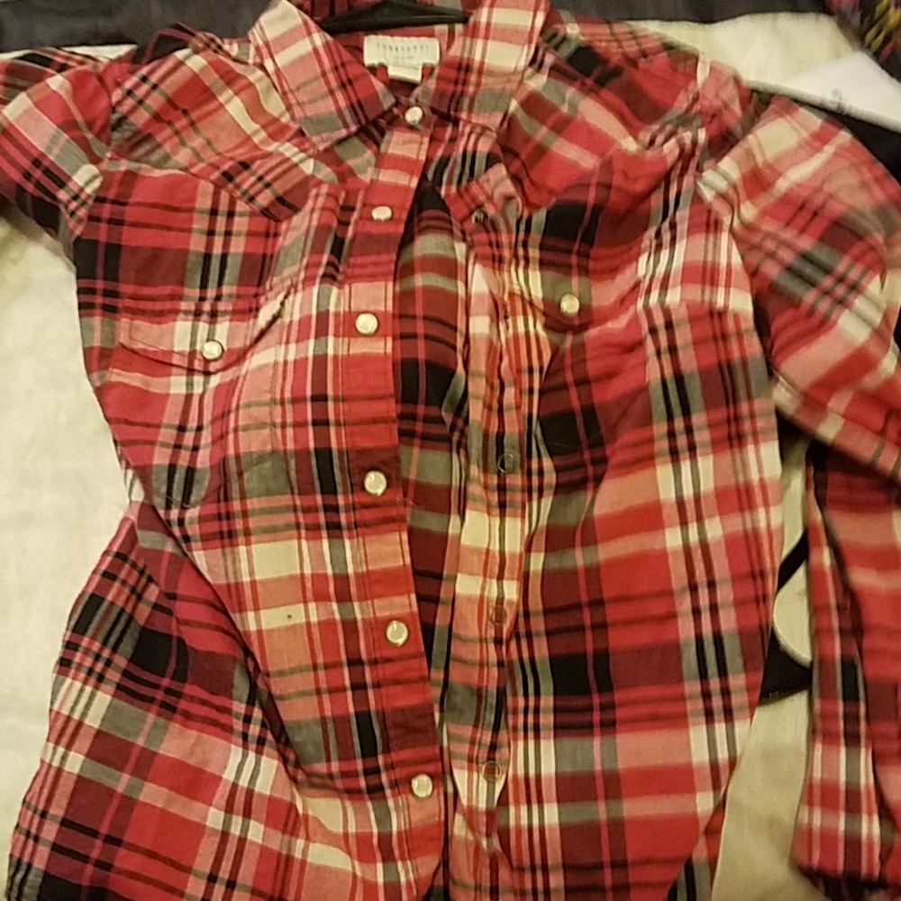 Plaid button down shirt